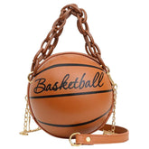 VALICLUD Basketball Shaped Crossbody Bag Purse Women Messenger Tote Handbag Mini PU Round Shoulder Bag for Girls